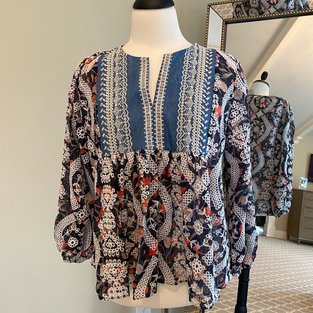Sachin + Babi Kalena Embroidered Blouse